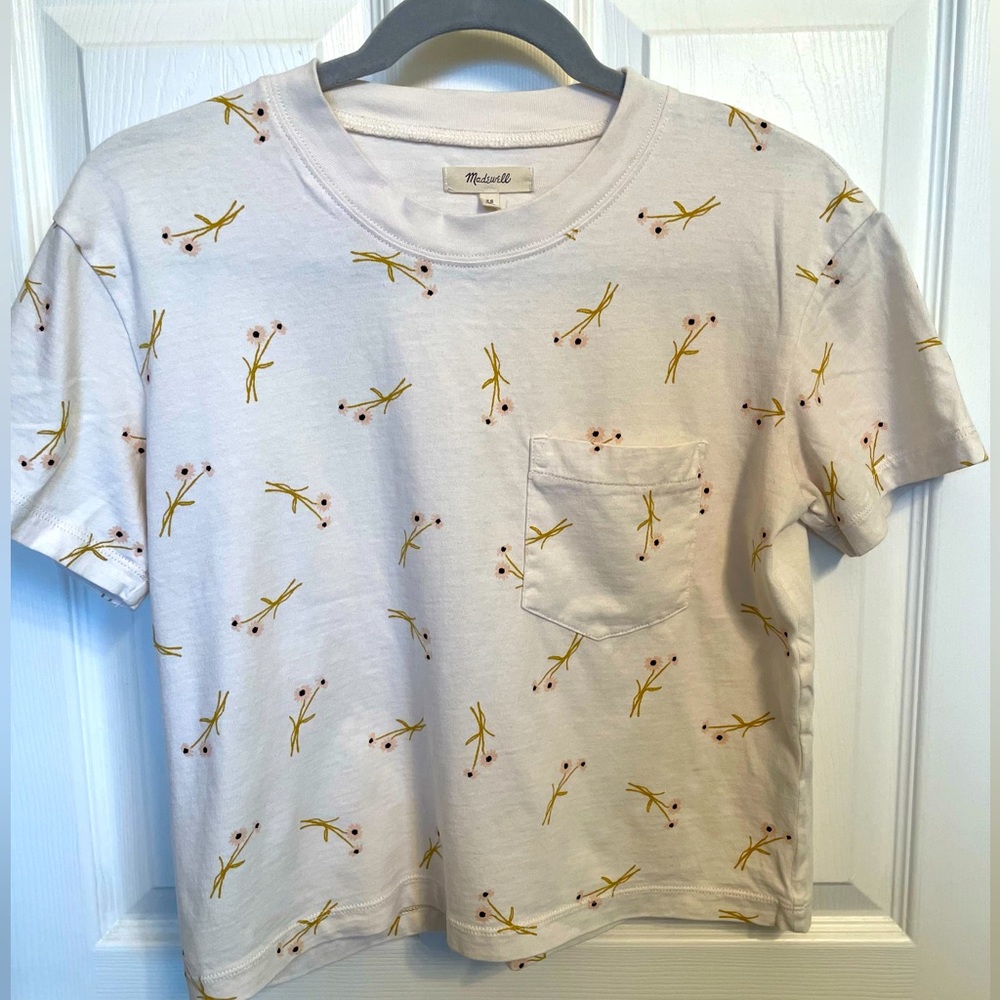 Madewell Floral Boxy Crop Tee